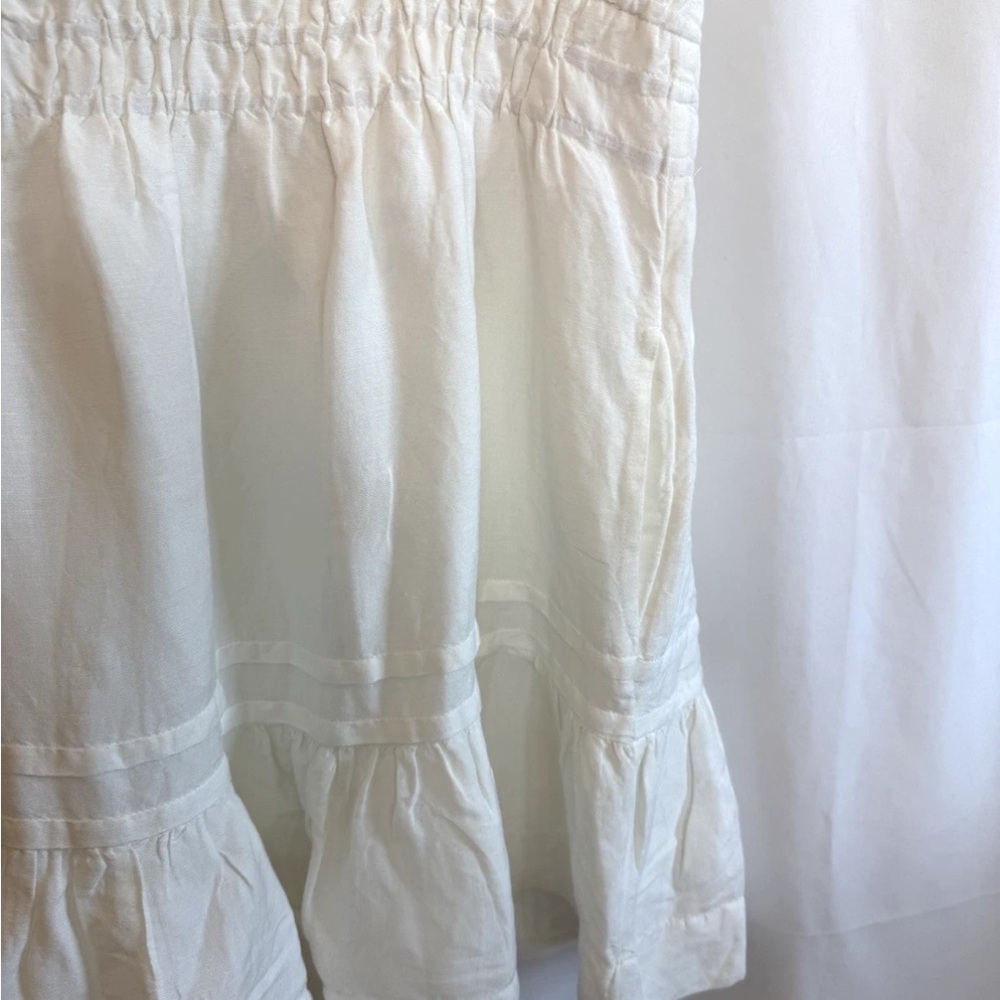 Anthropologie White Linen Blend Dress - Size Large - Picture 2 of 4